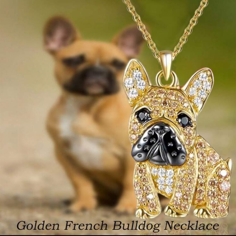Golden French Bulldog Necklace